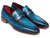 Paul Parkman Men's Penny Loafer Blue & Turquoise Calfskin Shoes (ID#10TQ84)