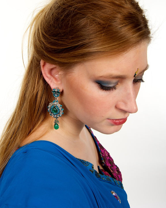 Blue Jumkha Earrings