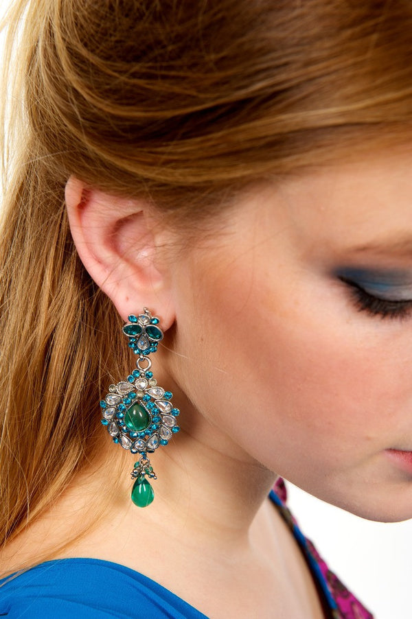 Blue Jumkha Earrings