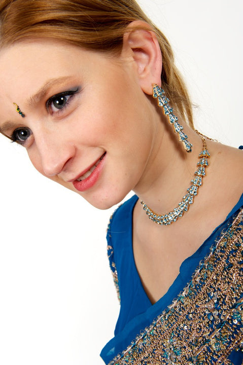 Swarozki Blue Necklace with Earrings Set