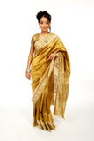 Gold Kantha-work Silk Sari