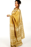 Gold Kantha-work Silk Sari