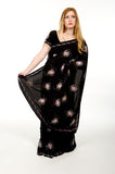 Black Silk Embroidered Sari
