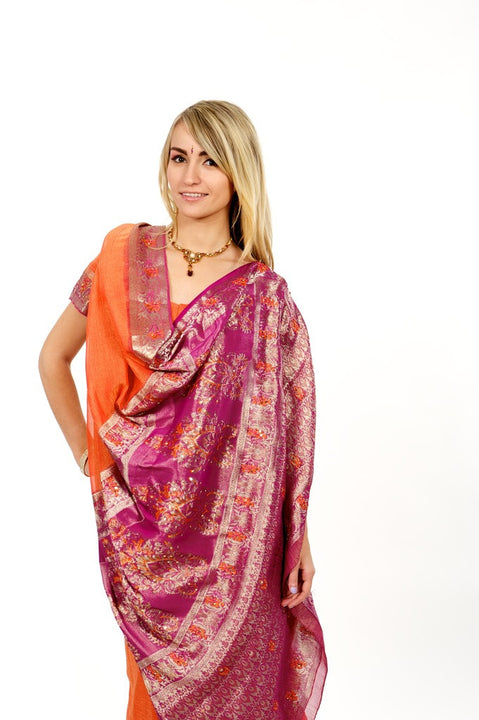 Orange and Pink Luxe Sari