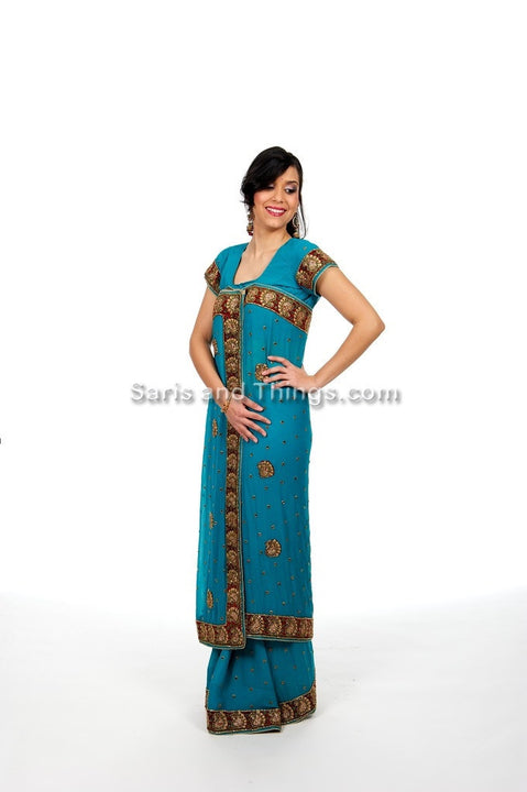 Blue Wedding Sari