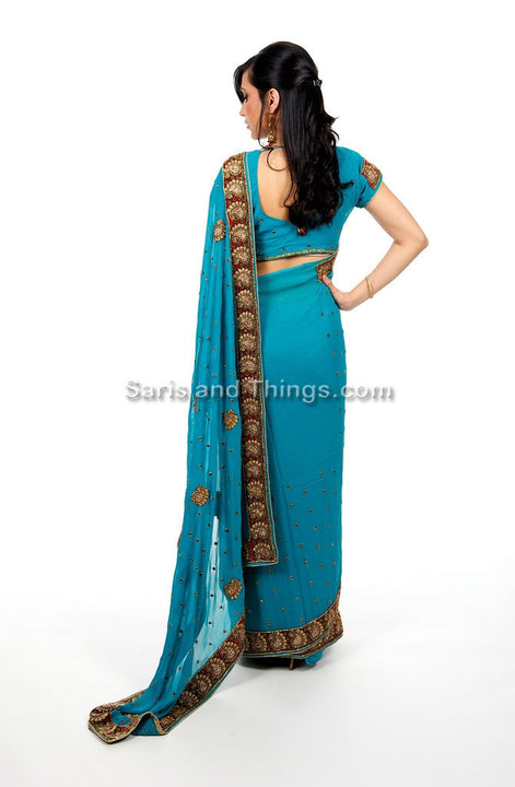 Blue Wedding Sari