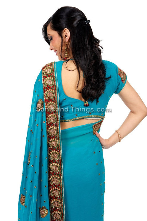 Blue Wedding Sari