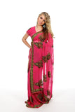 Fun and Flirty in Fuchsia Party-Wear Sari