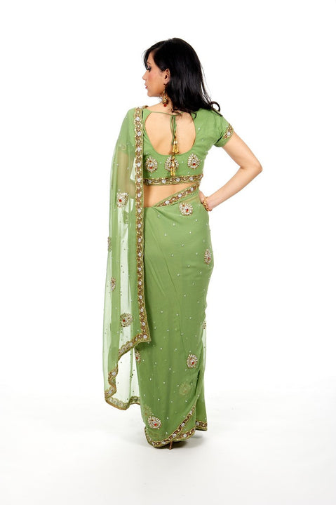 Soft and Subtle Elegant Green Sari