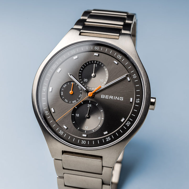 BERING Titanium Slim Watch With Scratch Resistant Sapphire Crystal 11741-702. Designed In Denmark