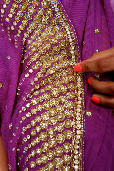 Pretty Princess in Purple Saree