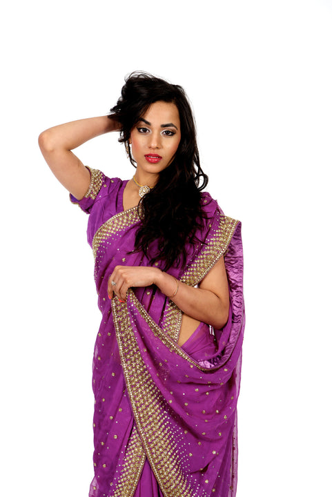 Pretty Princess in Purple Saree