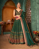 Lavish Green Princess Look Printed Designer Lehenga Choli With Stunning Dupatta SNT-80004