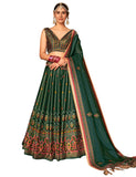 Lavish Green Princess Look Printed Designer Lehenga Choli With Stunning Dupatta SNT-80004