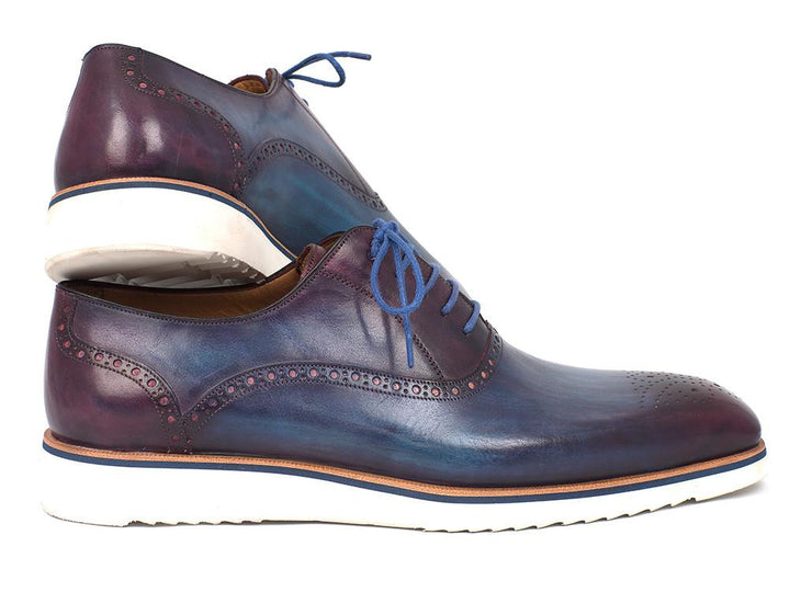 Paul Parkman Smart Casual Men Blue & Purple Oxford Shoes (ID#184SNK-BLU) Size 6.5-7 D(M) US