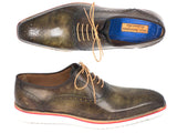 Paul Parkman Smart Casual Men Army Green Oxford Shoes (ID#184SNK-GRN)