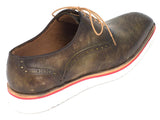 Paul Parkman Smart Casual Men Army Green Oxford Shoes (ID#184SNK-GRN) Size 6.5-7 D(M) US