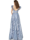 Jovani Smoke Embroidered Maxi Evening Gown