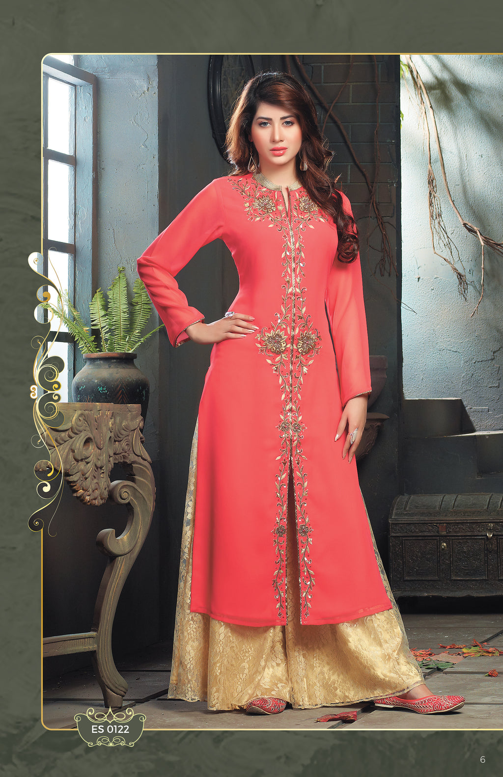 Solid Resham Embroidered Shirt with Salwar Pants Indo Western Co-ord S –  FASHOR