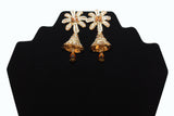 Gold & Diamond Flower Bells Earrings