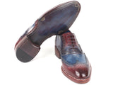 Paul Parkman Goodyear Welted Two Tone Wingtip Oxfords Blue & Bordeaux Shoes(ID#27LD77) Size 12-12.5 D(M) US