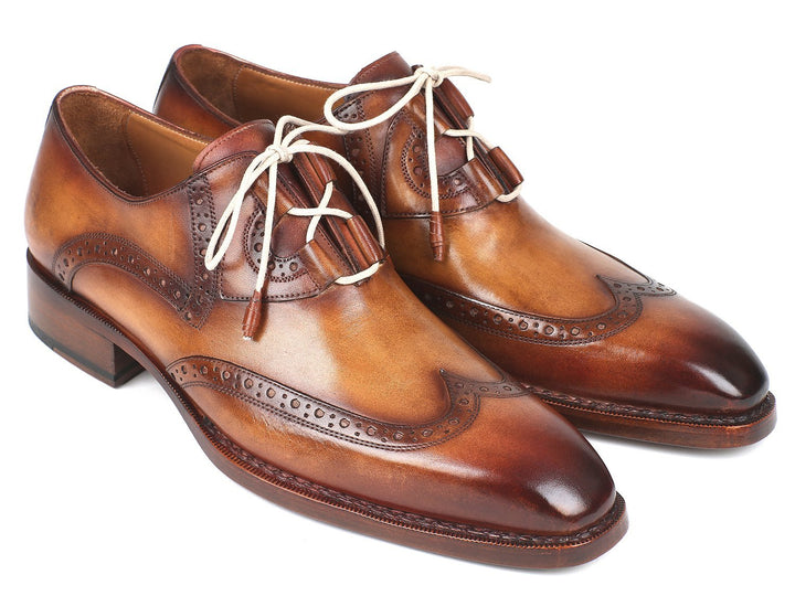 Paul Parkman Goodyear Welted Ghillie Lacing Wingtip Brogues Shoes (ID#2955-CML) Size 8-8.5 D(M) US