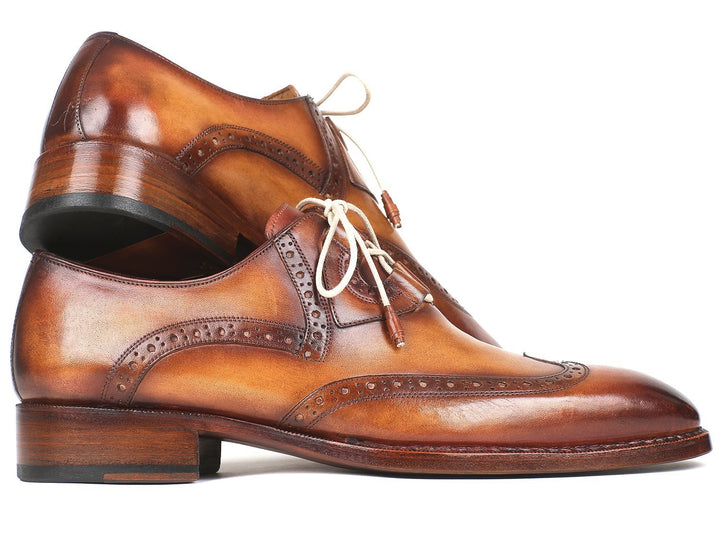 Paul Parkman Goodyear Welted Ghillie Lacing Wingtip Brogues Shoes (ID#2955-CML) Size 6.5-7 D(M) US