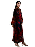 Ritu Kumar Black & Red Floral Print Ensemble