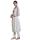 Ritu Kumar Ivory Embroidered Chanderi Kurta with Trouser