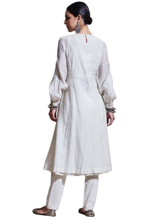 Ritu Kumar Ivory Embroidered Kurta with Trouser