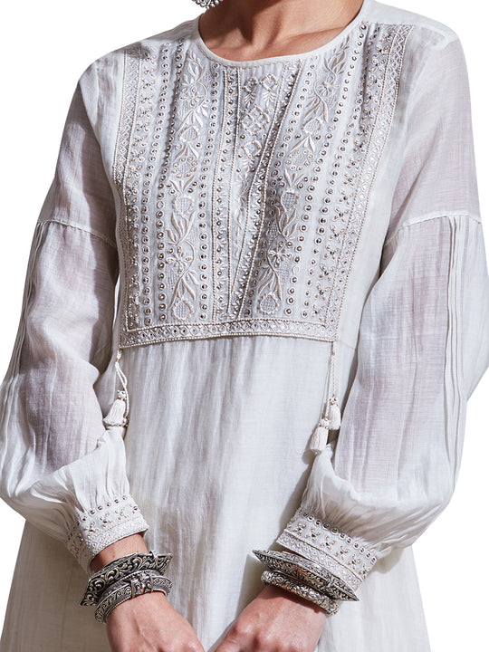 Ritu Kumar Ivory Embroidered Kurta with Trouser