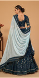 Charismatic Teal A-Line Embroidered Designer Lehenga Choli With Contrasting Dupatta SNT-70001