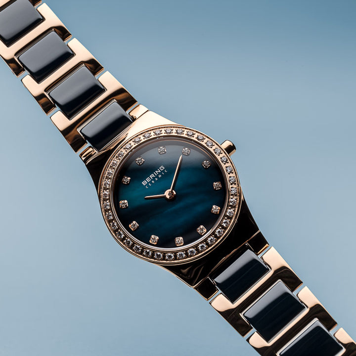 BERING Ceramic Slim Watch With Scratch Resistant Sapphire Crystal 32426-767. Designed In Denmark