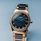 BERING Ceramic Slim Watch With Scratch Resistant Sapphire Crystal 32426-767. Designed In Denmark