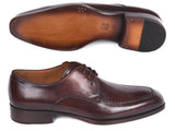 Paul Parkman Brown & Bordeaux Leather Apron Derby Shoes (ID#33BRD92) Size 8-8.5 D(M) US