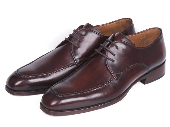 Paul Parkman Brown & Bordeaux Leather Apron Derby Shoes (ID#33BRD92) Size 8-8.5 D(M) US