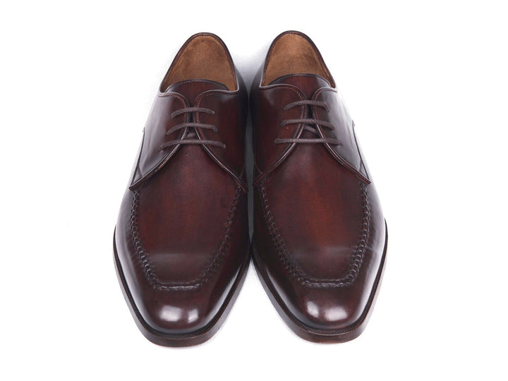 Paul Parkman Brown & Bordeaux Leather Apron Derby Shoes (ID#33BRD92)
