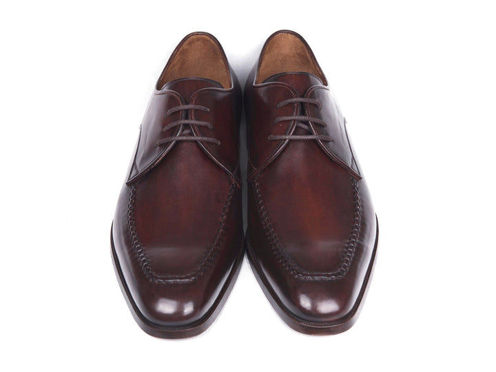 Paul Parkman Brown & Bordeaux Leather Apron Derby Shoes (ID#33BRD92) Size 9-9.5 D(M) US