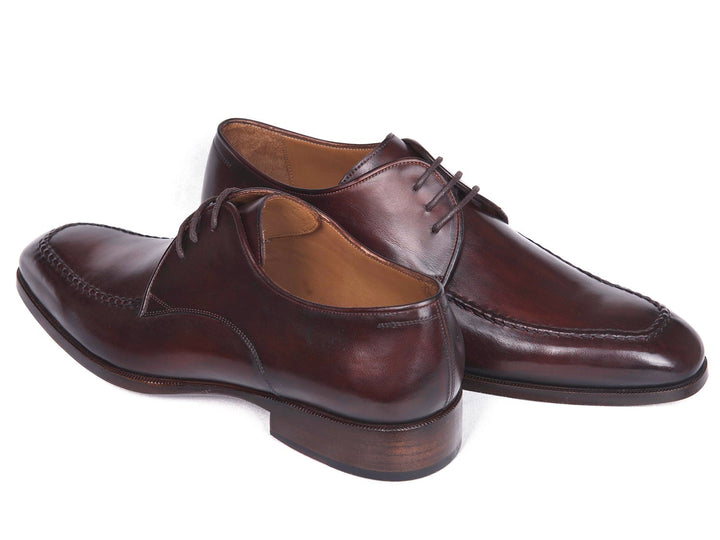 Paul Parkman Brown & Bordeaux Leather Apron Derby Shoes (ID#33BRD92) Size 6.5-7 D(M) US