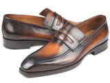 Paul Parkman Brown Burnished Goodyear Welted Loafers Shoes (ID#36LFBRW) Size 6.5-7 D(M) US