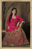 Regal Pink Silk Embroidered Indo-Western Anarkali Gown