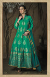 Refreshing Jade Garden Silk Indo Western Anarkali