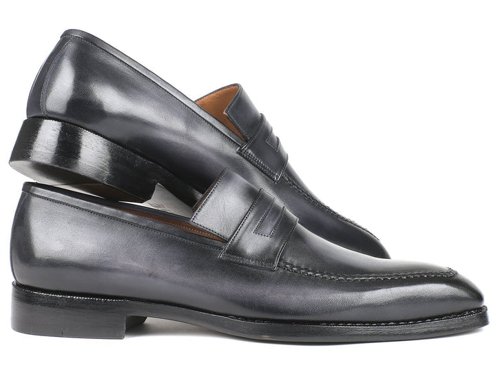 Paul Parkman Gray Burnished Goodyear Welted Loafers Shoes (ID#37LFGRY) Size 6.5-7 D(M) US