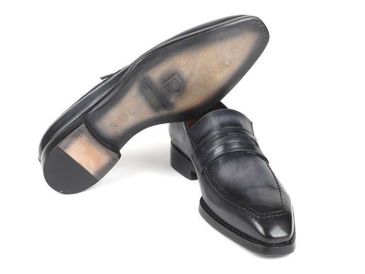 Paul Parkman Gray Burnished Goodyear Welted Loafers Shoes (ID#37LFGRY)