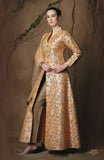 Monticello Peach Indo Western Anarkali with Straight Pants