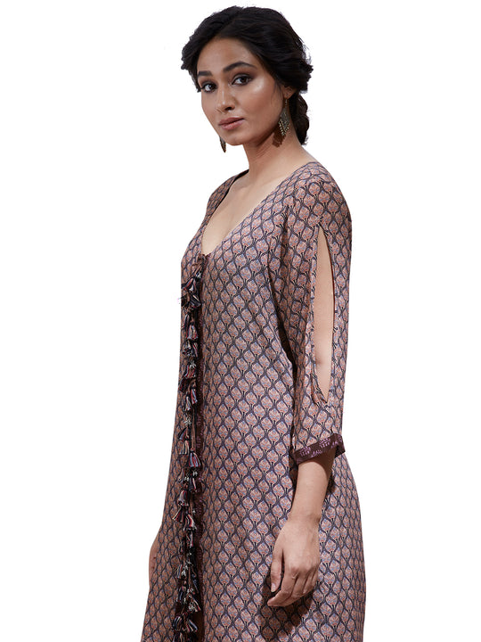 Ritu Kumar Brown & Beige Dabbu Print Suit