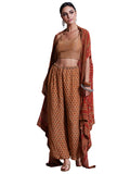 Ritu Kumar Rust & Beige Printed Ensemble