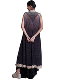 Ritu Kumar Beige & Black Embroidered Cape with Trouser