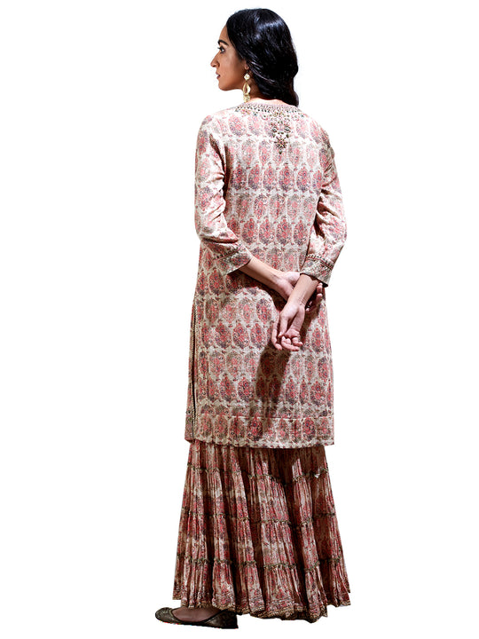 Ritu Kumar Ecru Embroidered Suit Set