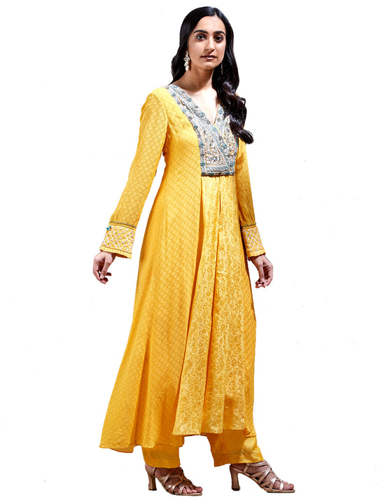 Yellow Embroidered Suit Set